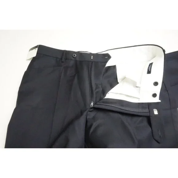 Burberry Solid Blue S100s Wool Mens Pants Trousers Sz 52 EU NEW
